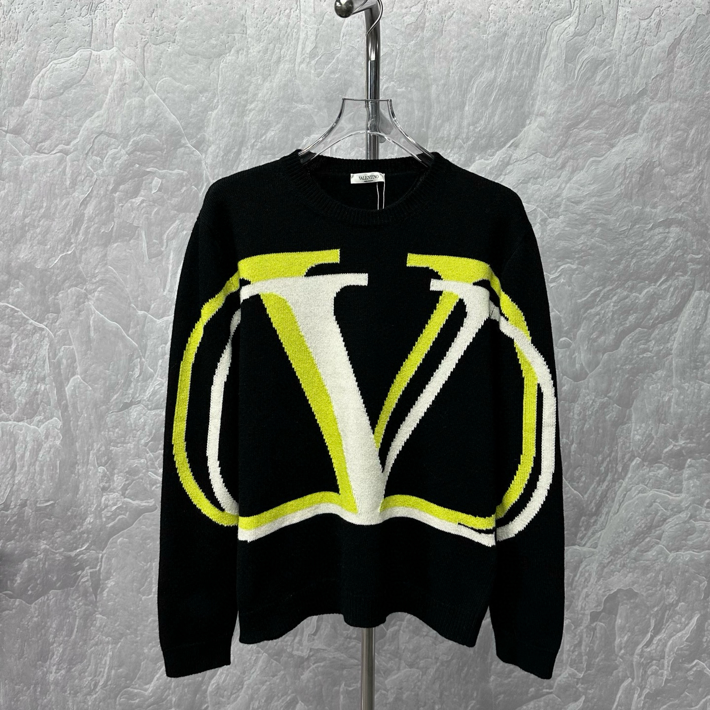 未使用 Valentino/华伦天奴 logo提花羊毛毛衣 XL码 D17140