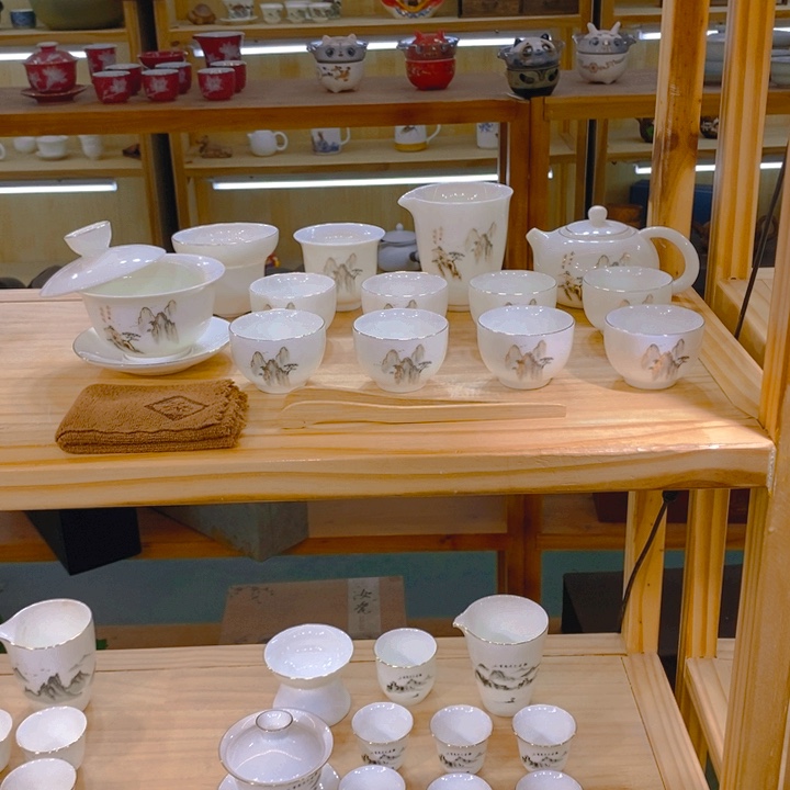 【不止】羊脂玉瓷茶具套装