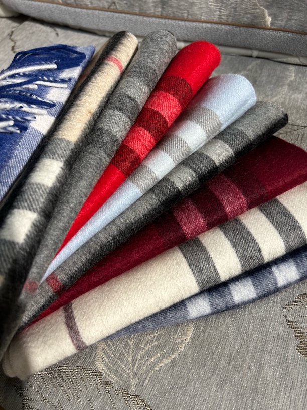 【内蒙古羊绒】格纹双面羊绒保暖围脖韩版围巾百搭时尚保暖