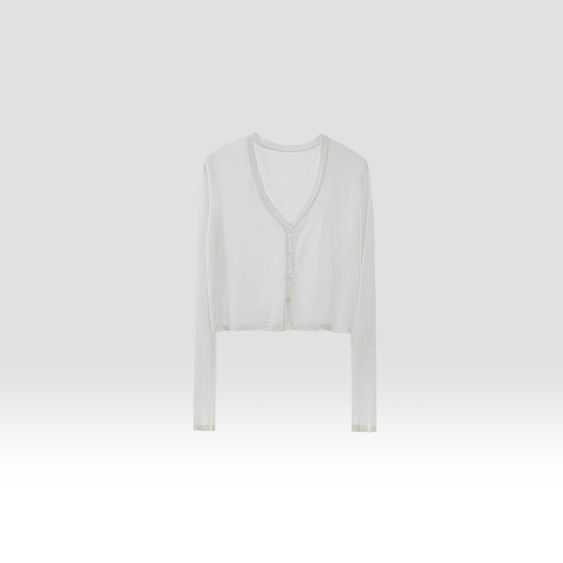 原厂特价清！拍完则无！丝绵混纺四扣开衫 R620