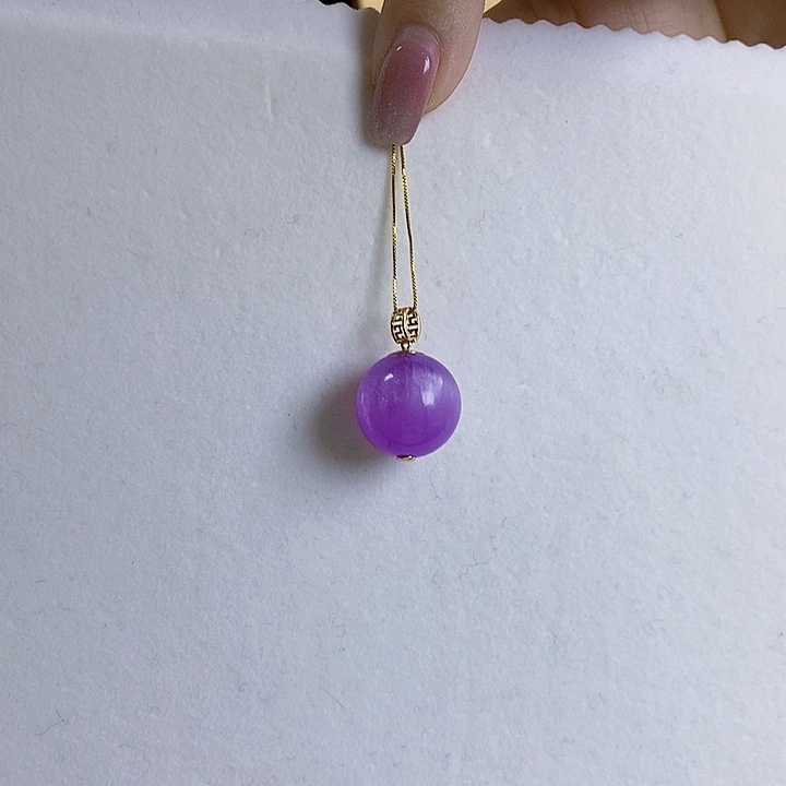 18K紫锂辉高冰收藏级顶配龙珠16+锂辉石18K金镶嵌