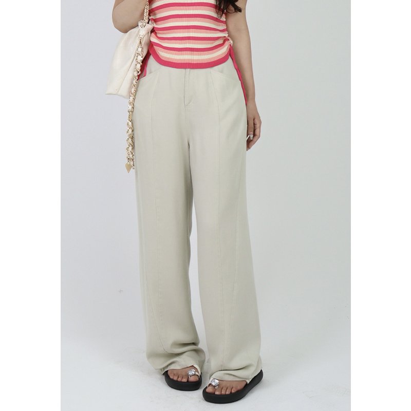 DM19276【长腿加法】 高腰简约舒适时尚个性耐看百搭阔腿牛仔裤