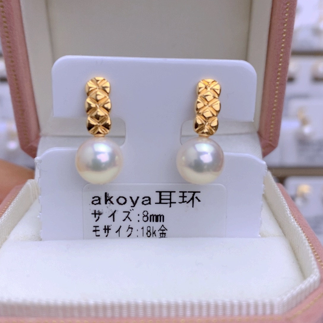 海水珍珠耳饰18K金镶嵌