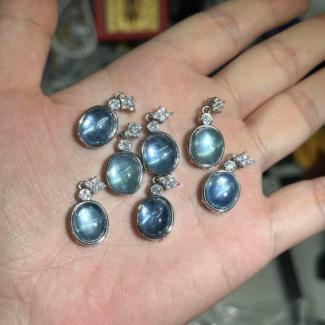 【P54】海蓝宝吊坠多样性发其一