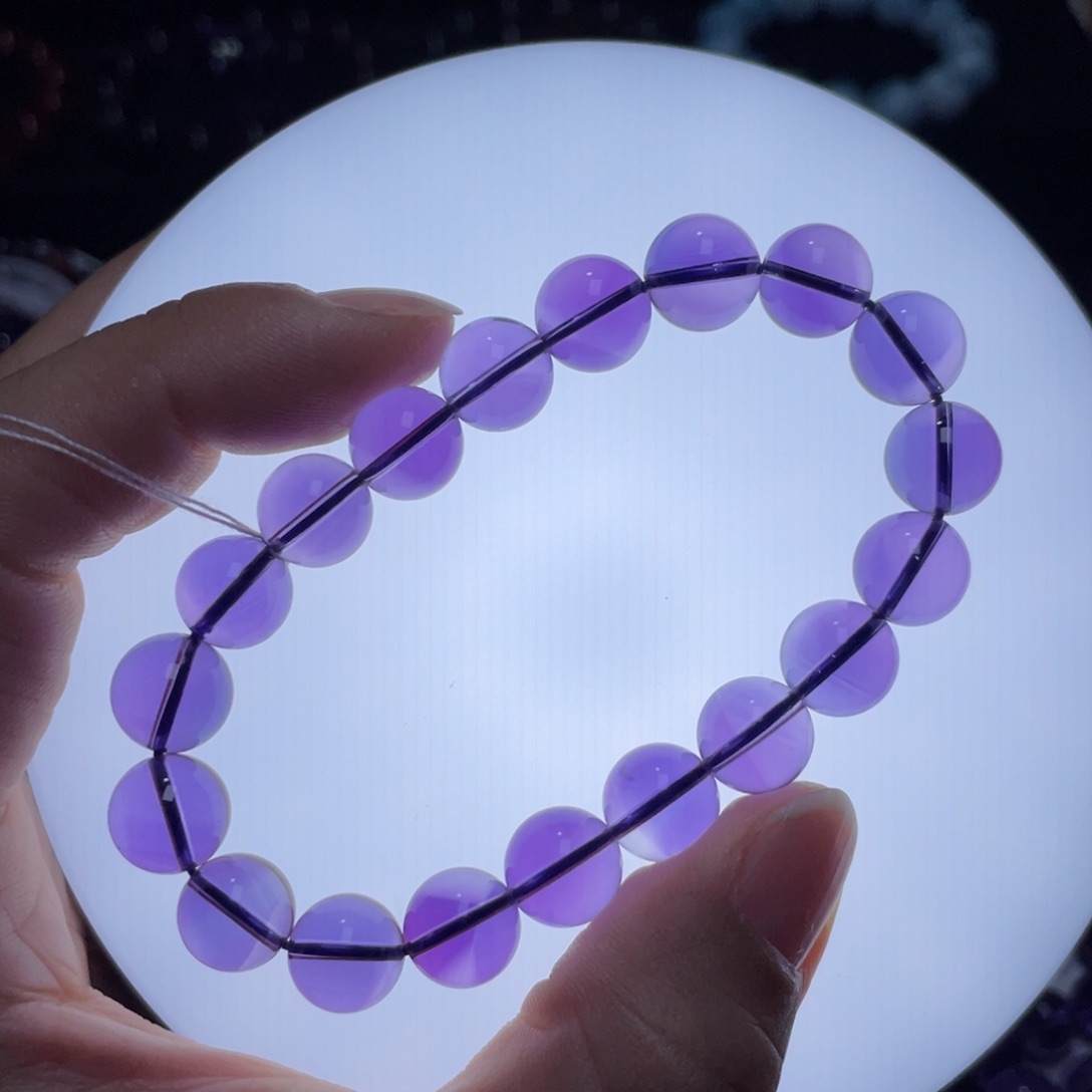 水晶手链未镶嵌咿*喔巴西紫水晶10+mm