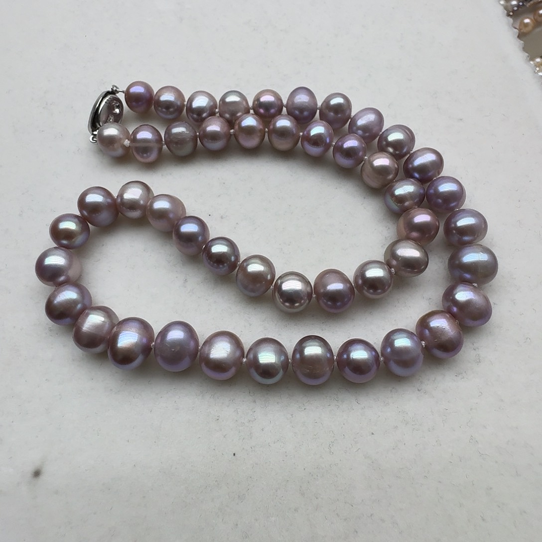 淡水珍珠颈饰银S925镶嵌9-10