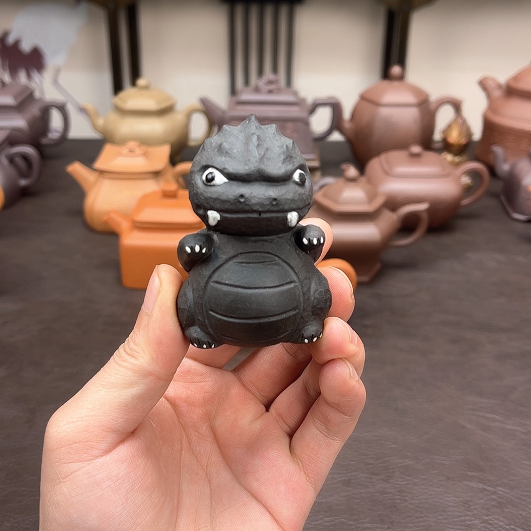 紫砂茶壶哥斯拉 茶宠 盖置