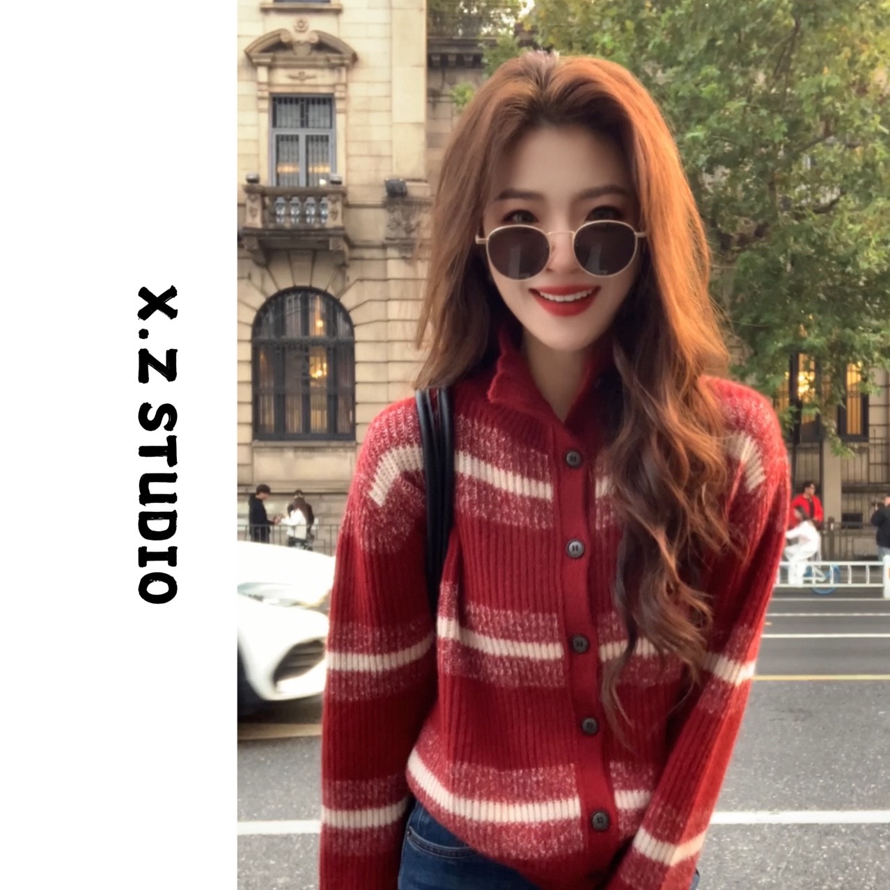 X.ZHEN【圣诞气氛组毛衣】红色毛衣跨年穿搭圣诞穿搭新款时尚洋气女