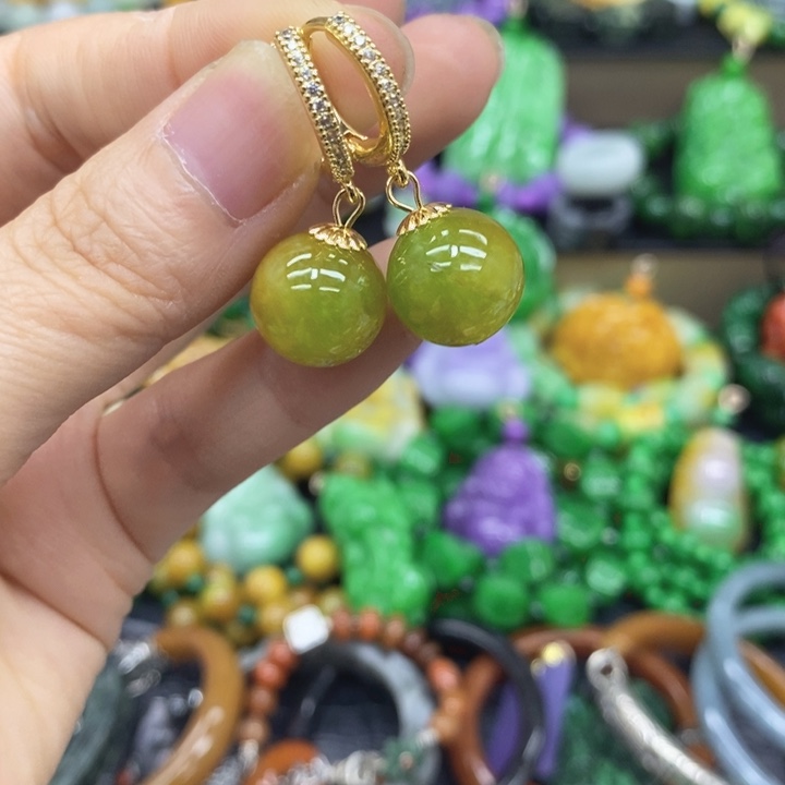 翡翠未镶嵌耳饰耳坠42