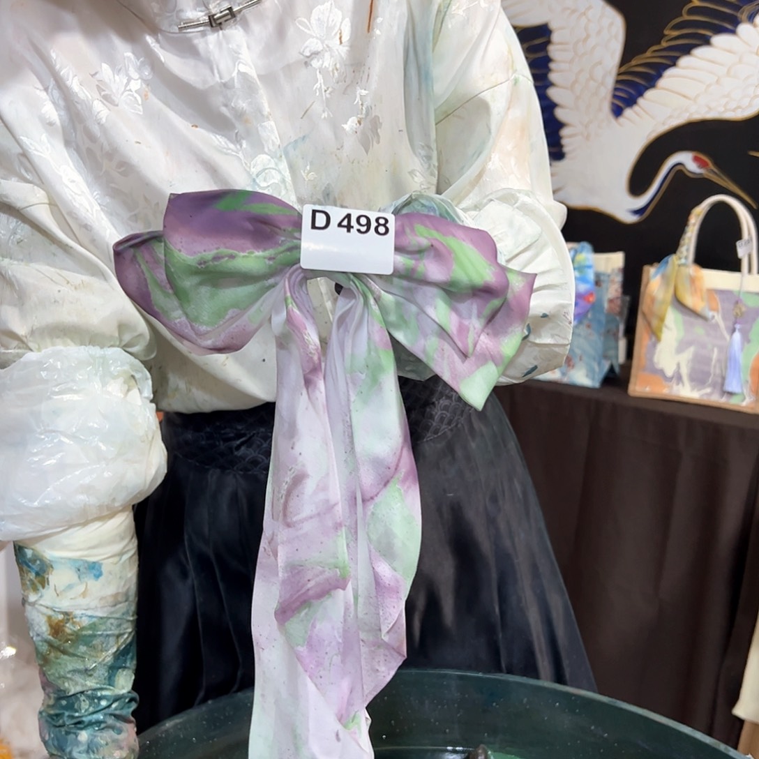 498薰衣草缎面发圈手作