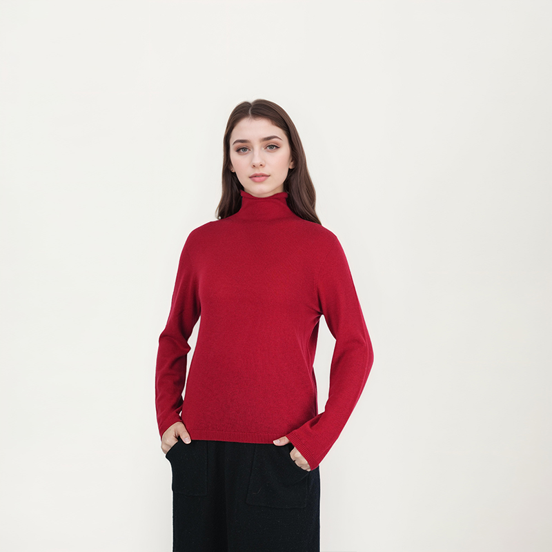 女士堆堆领纯色百搭羊毛衫  枝丫  LB-HN690