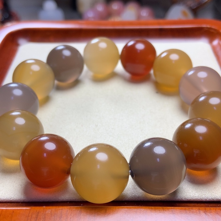 玛瑙/玉髓手串未镶嵌多宝 北红玛瑙