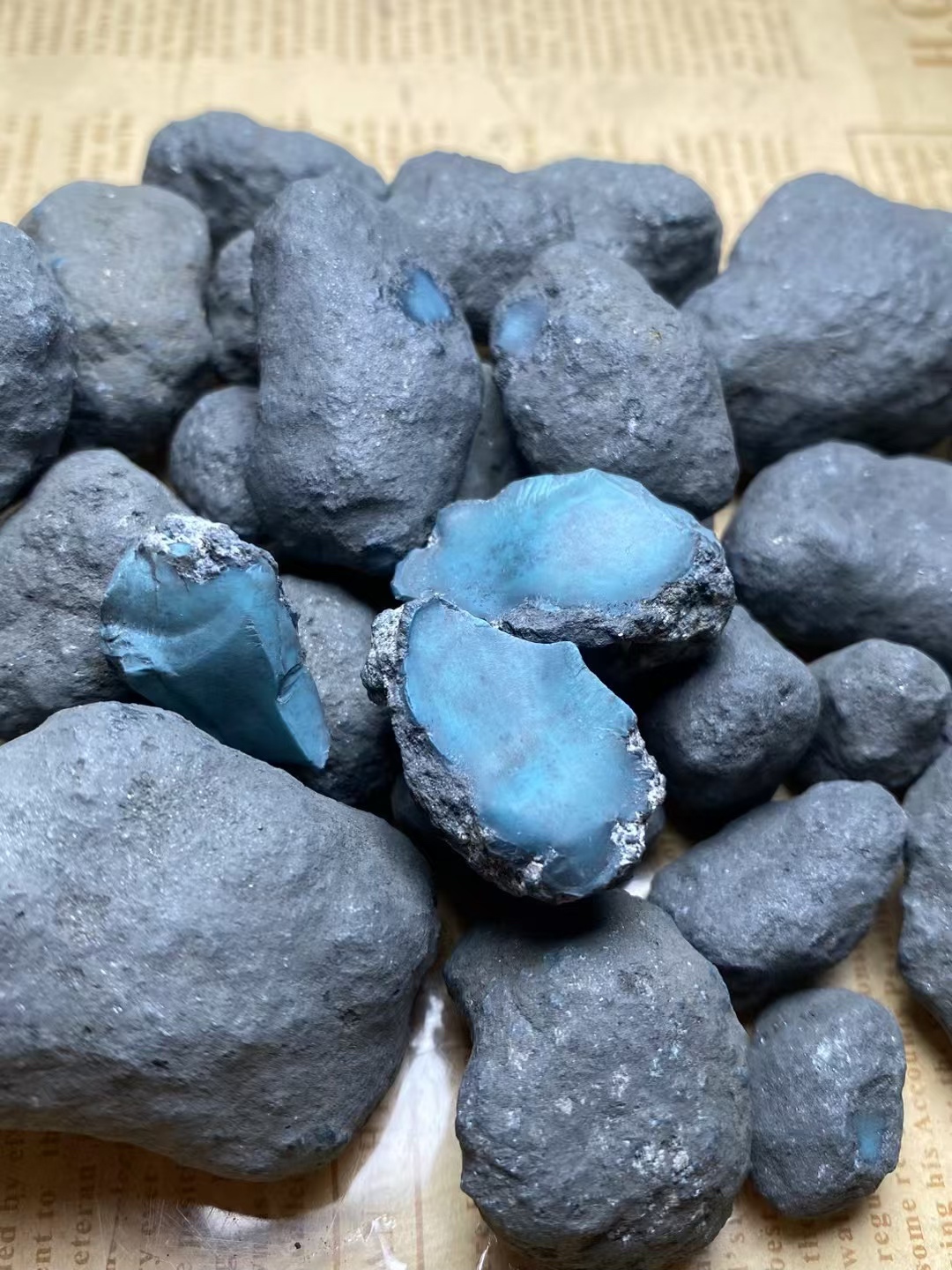 湖北十堰天然绿石圆珠老型DIY饰品（直播间为准）