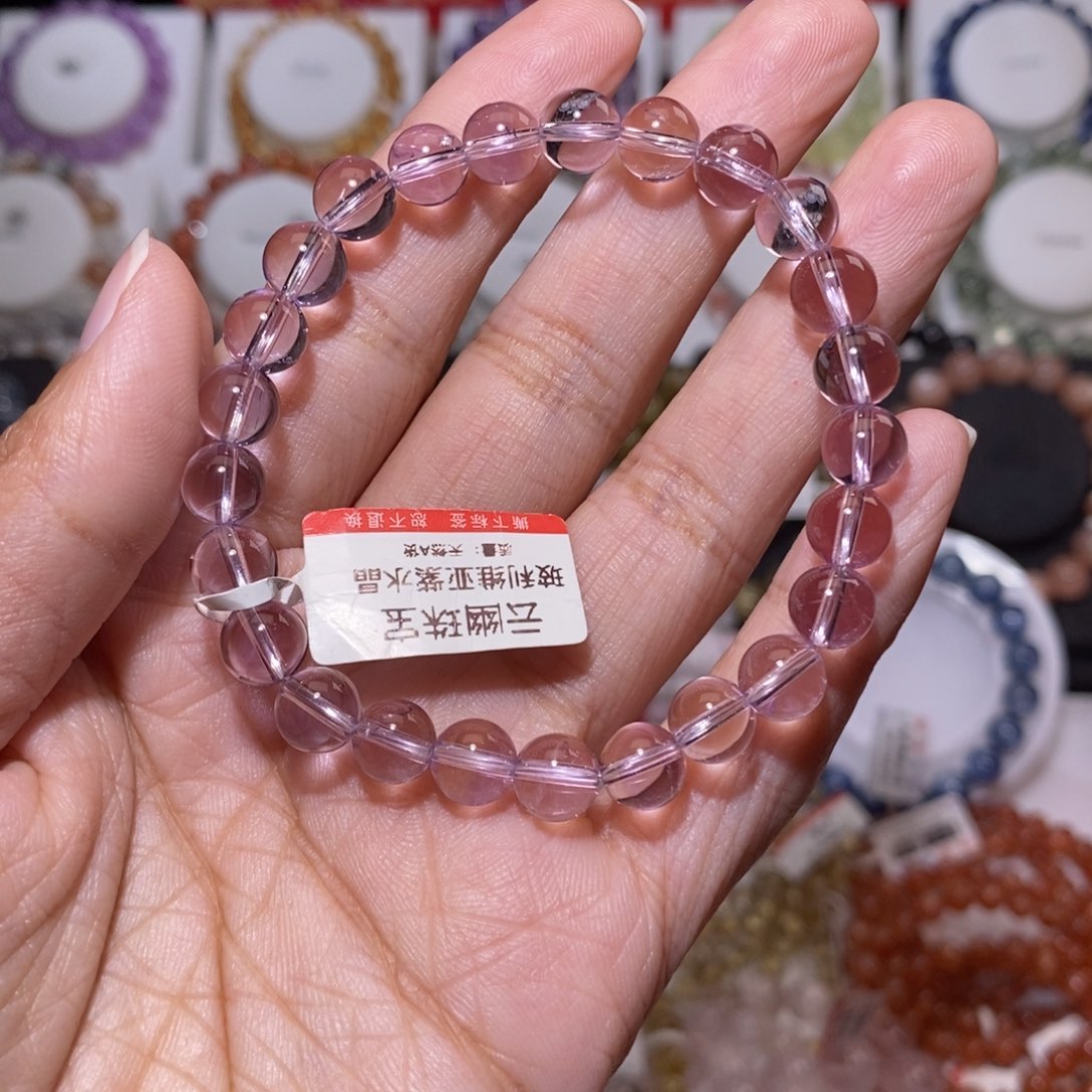 【闪购商品】水晶手串未镶嵌游*圈玻利维亚紫水晶7.6m