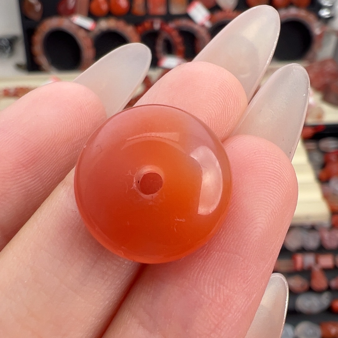 南红玛瑙未镶嵌颈饰冰橘平安扣