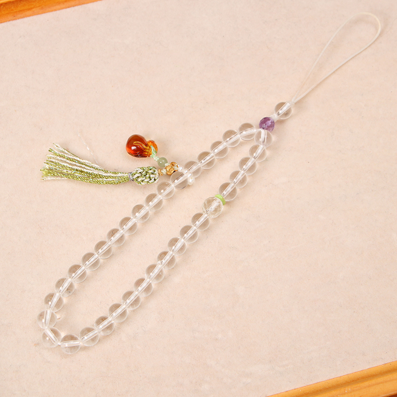 白水晶串珠手机挂饰简约百搭风格多样手机链【1455】