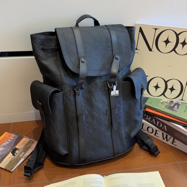 全新未使用 LouisVuitton/路易威登 chcristopher中号全皮 双肩包