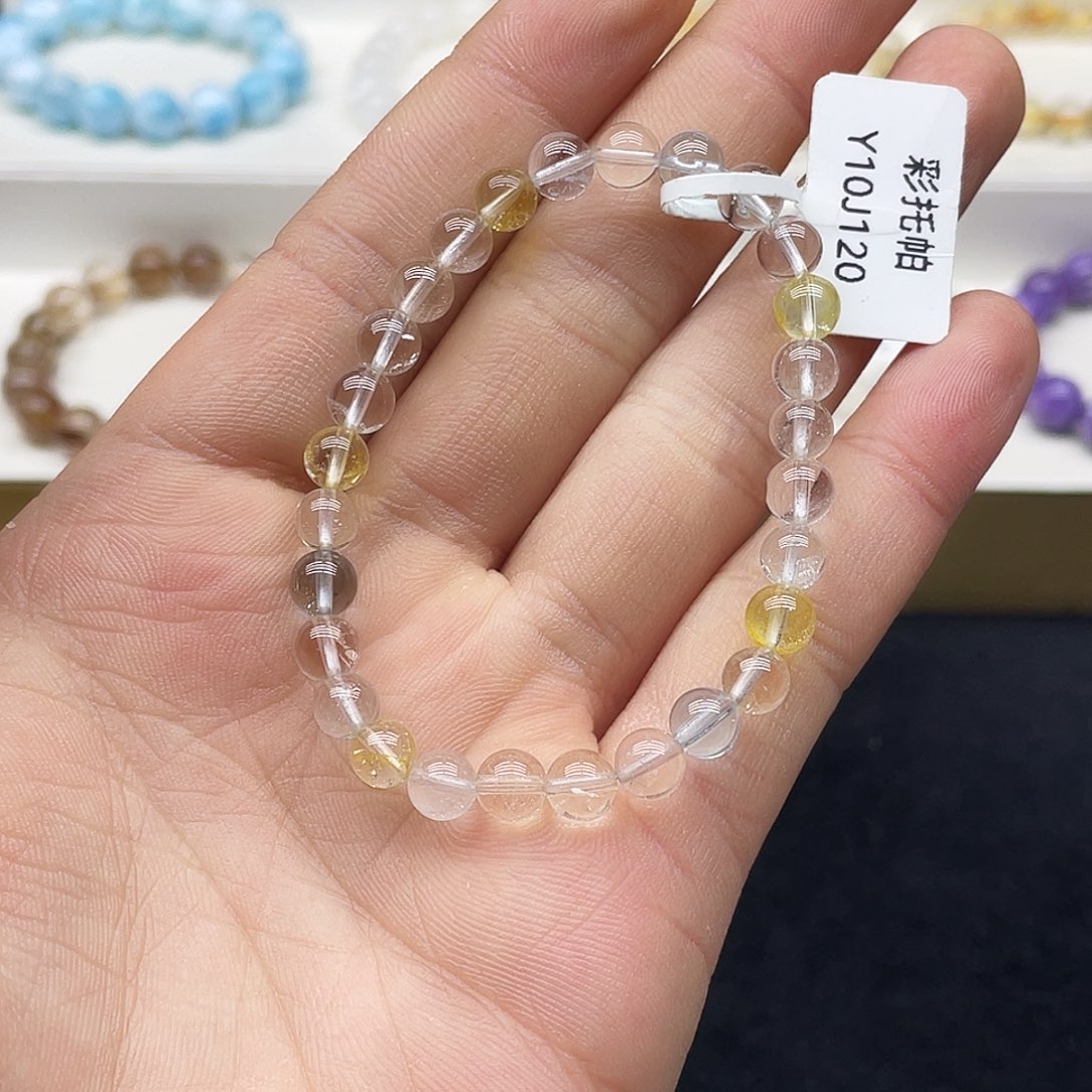 水晶手链未镶嵌彩托帕6.4