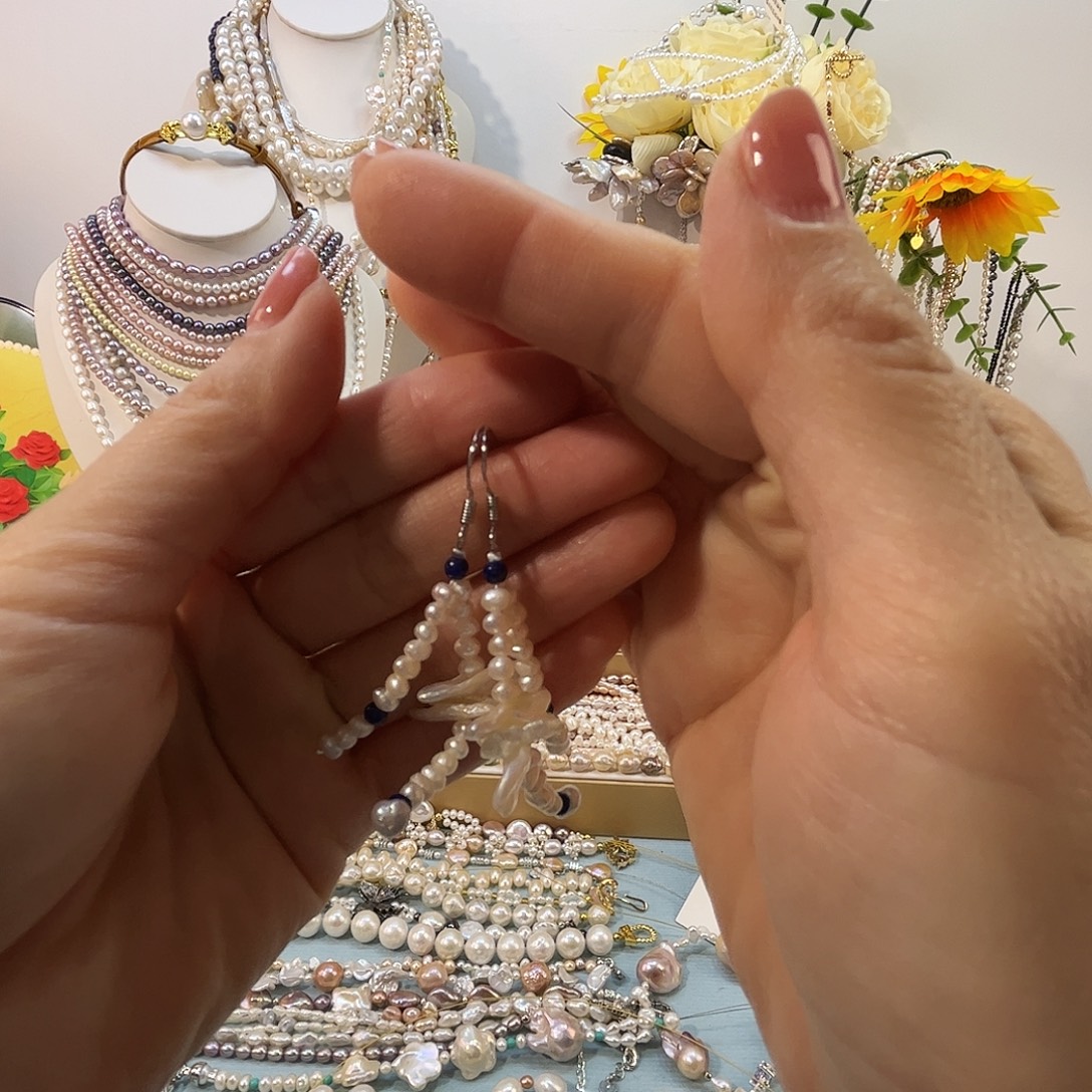 淡水珍珠银S925镶嵌颈饰