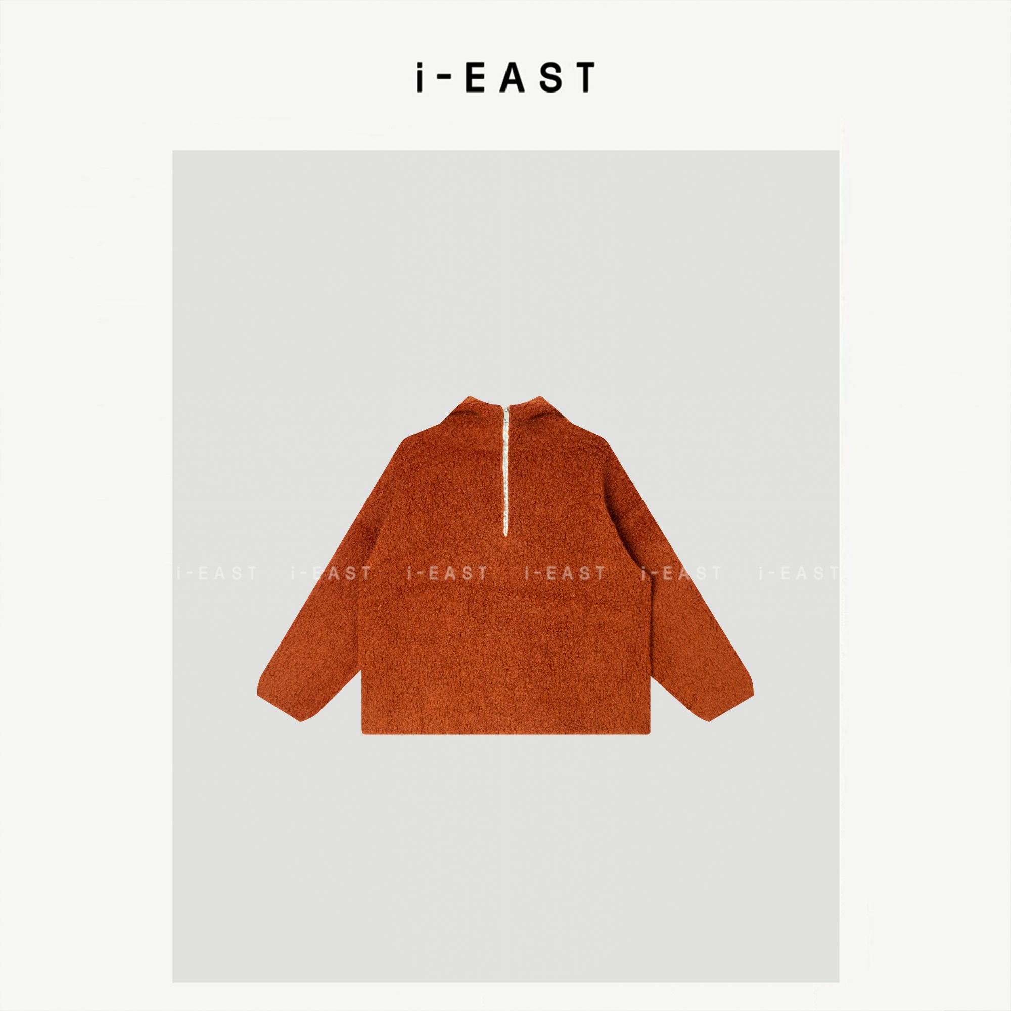 i-EAST 秋风微澜~秋冬季纯色拉链套头毛衣针织衫5D SY9583