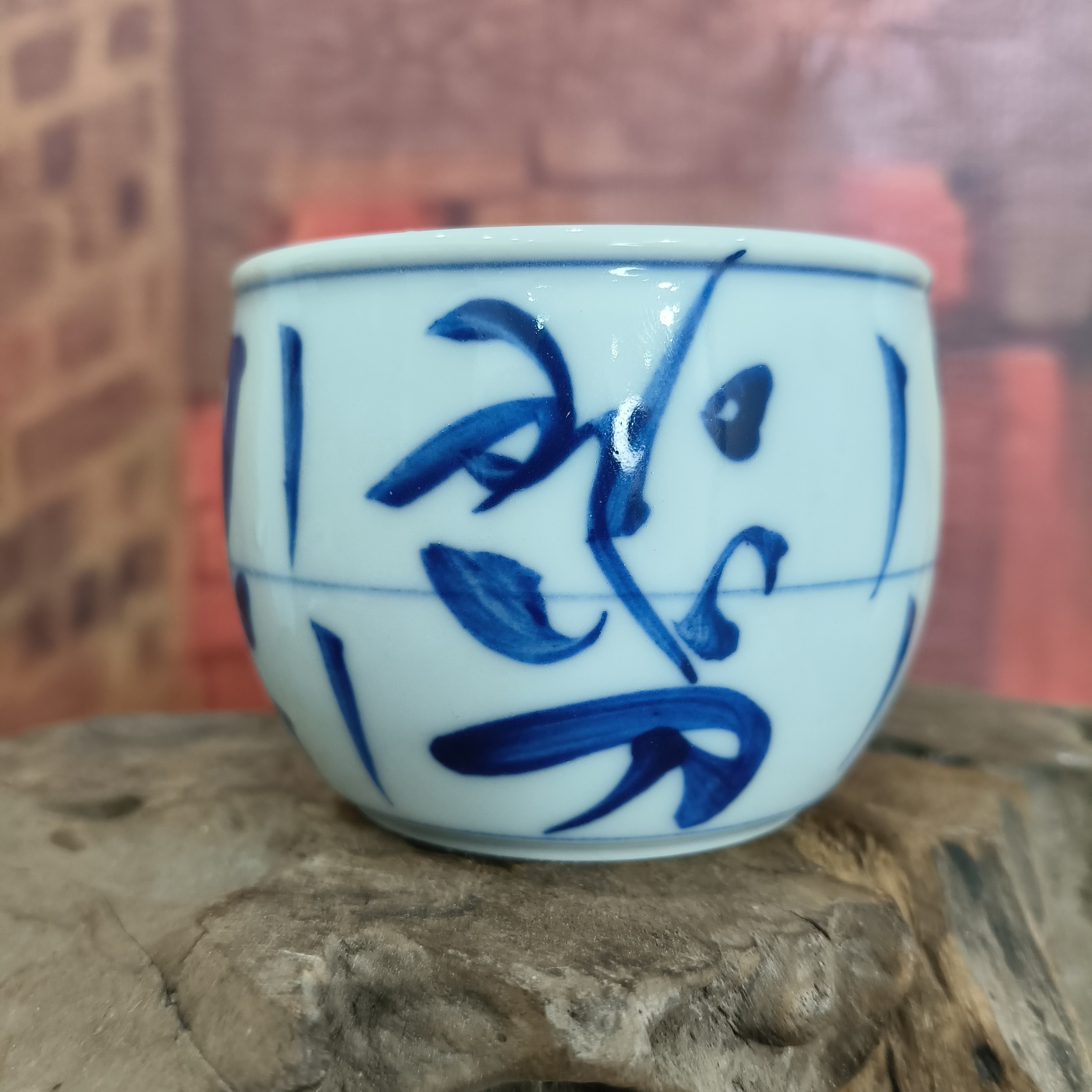 手工柴窑烧制150毫升陶瓷釉下彩创意手绘可乐杯刀纹主人杯缸杯