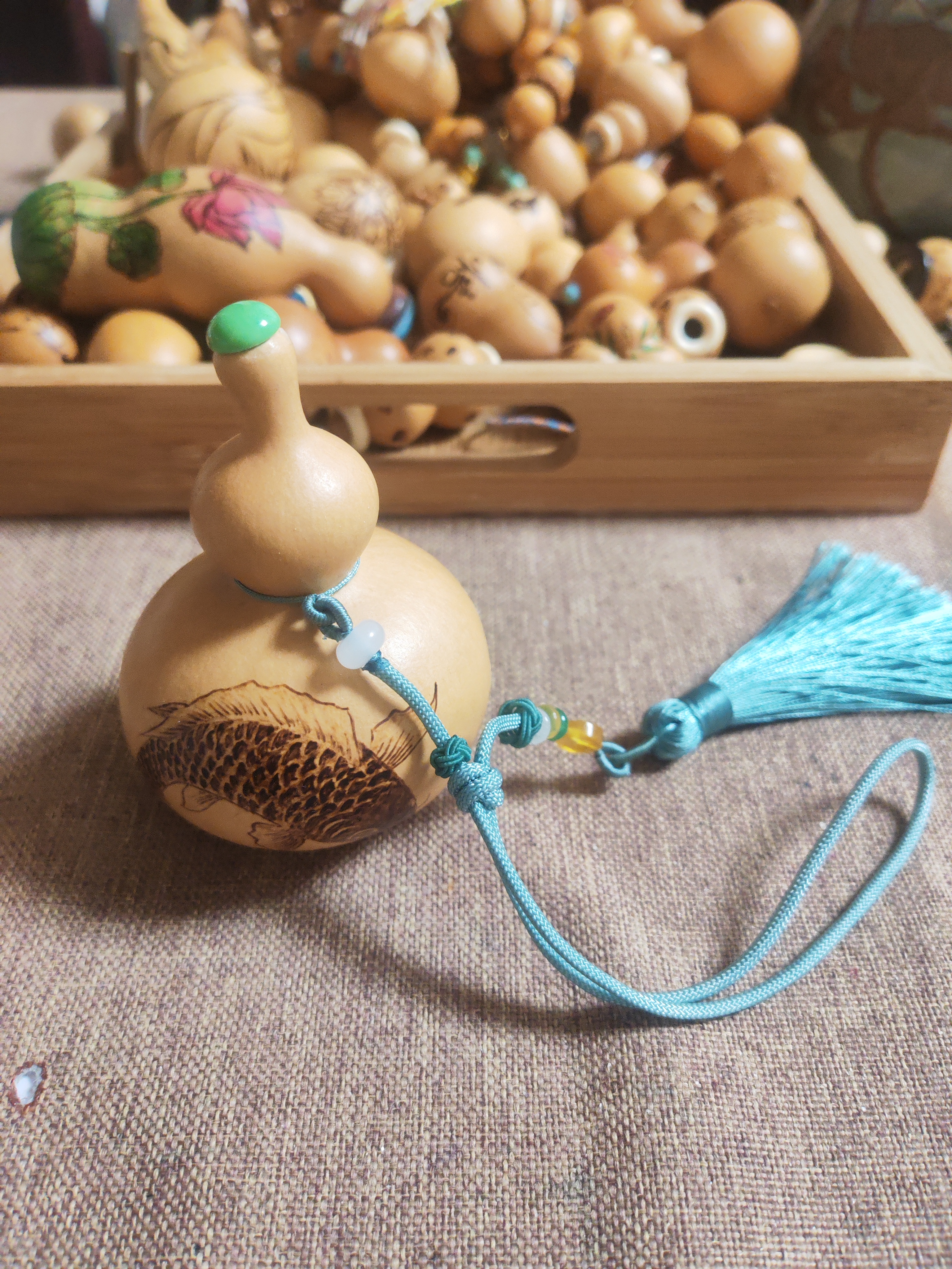 天然葫芦烙画挂件文玩葫芦