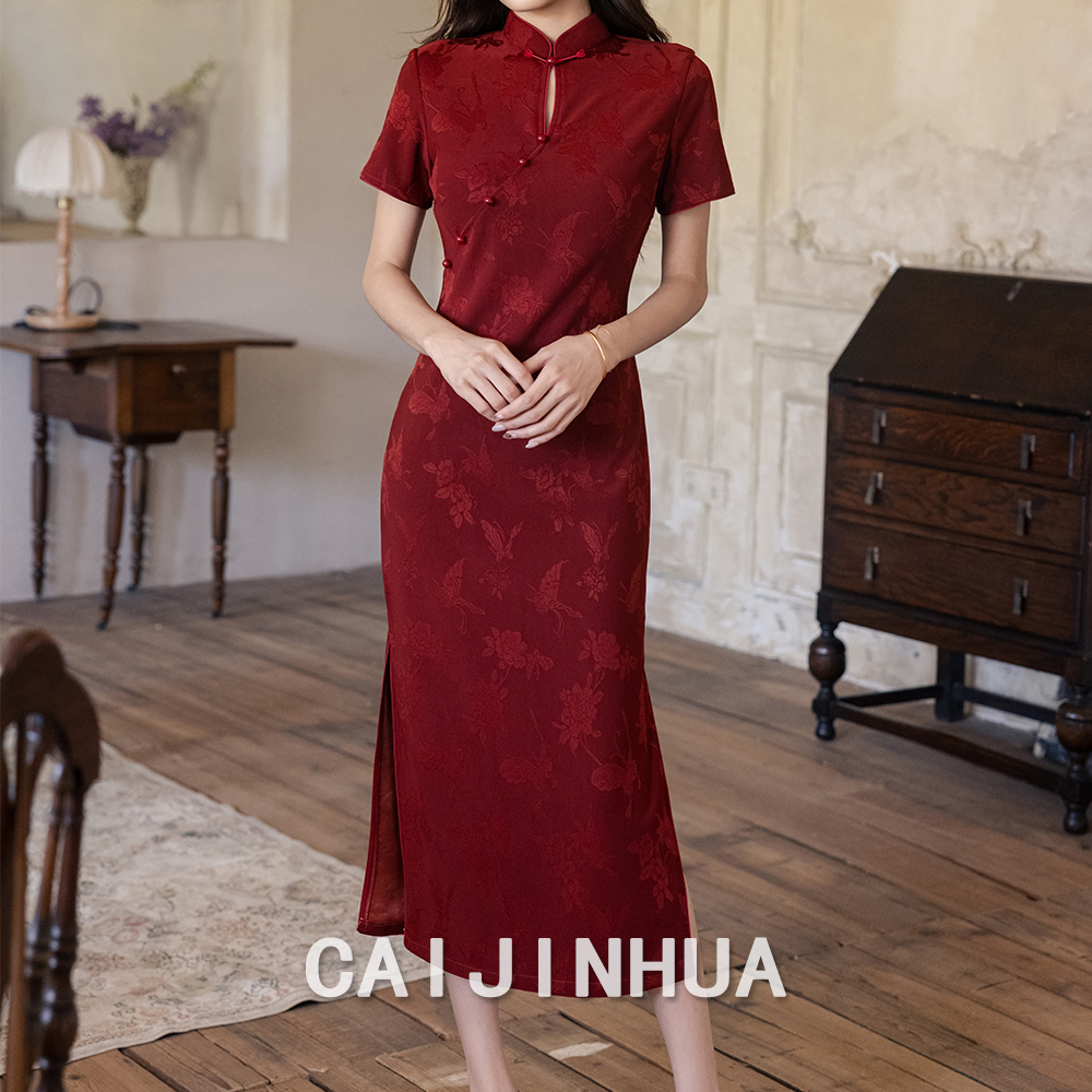 红色旗袍新中式苏州改良中国风女装连衣裙夏季秋季新款苏州高级感