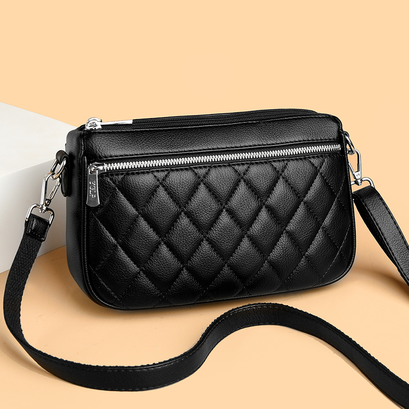 雅格莱诗2025新款斜挎包软皮百搭菱格单肩包包高品质时尚女包3698