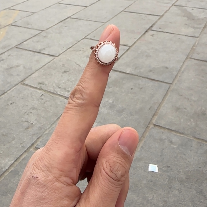 和田玉戒指银S925镶嵌