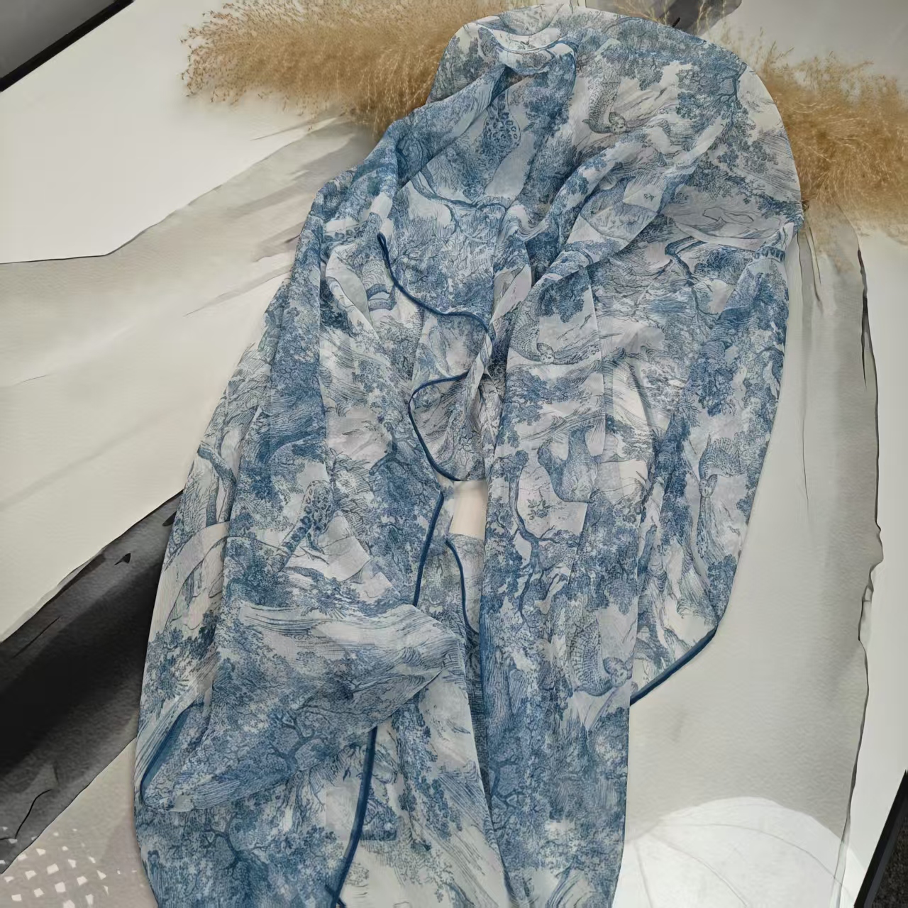 【蔚蓝海岸】高端乔其纱90*180女士品质丝巾长条薄款爆款围巾丝-S2