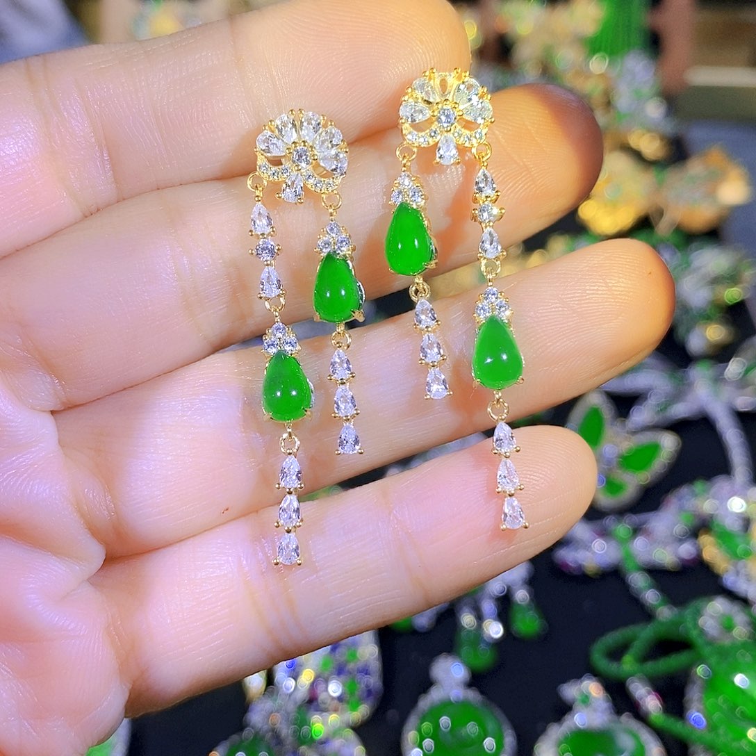 吊坠(不含链)银S925镶嵌翡翠