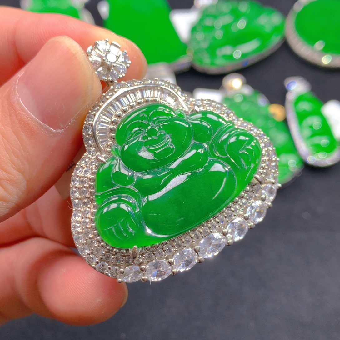 翡翠颈饰银S925镶嵌1111111111111