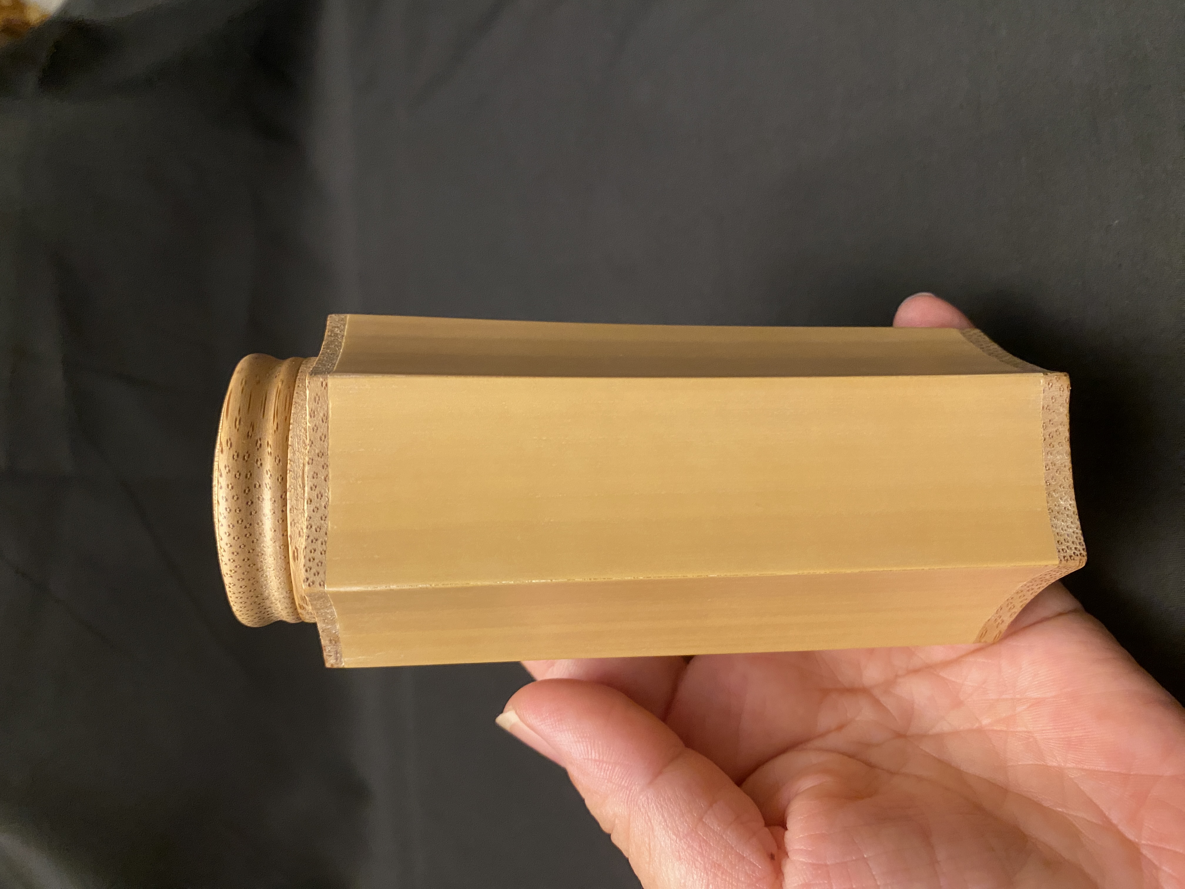 老玉竹翻簧六角形茶叶罐竹雕制品茶仓茶叶筒子