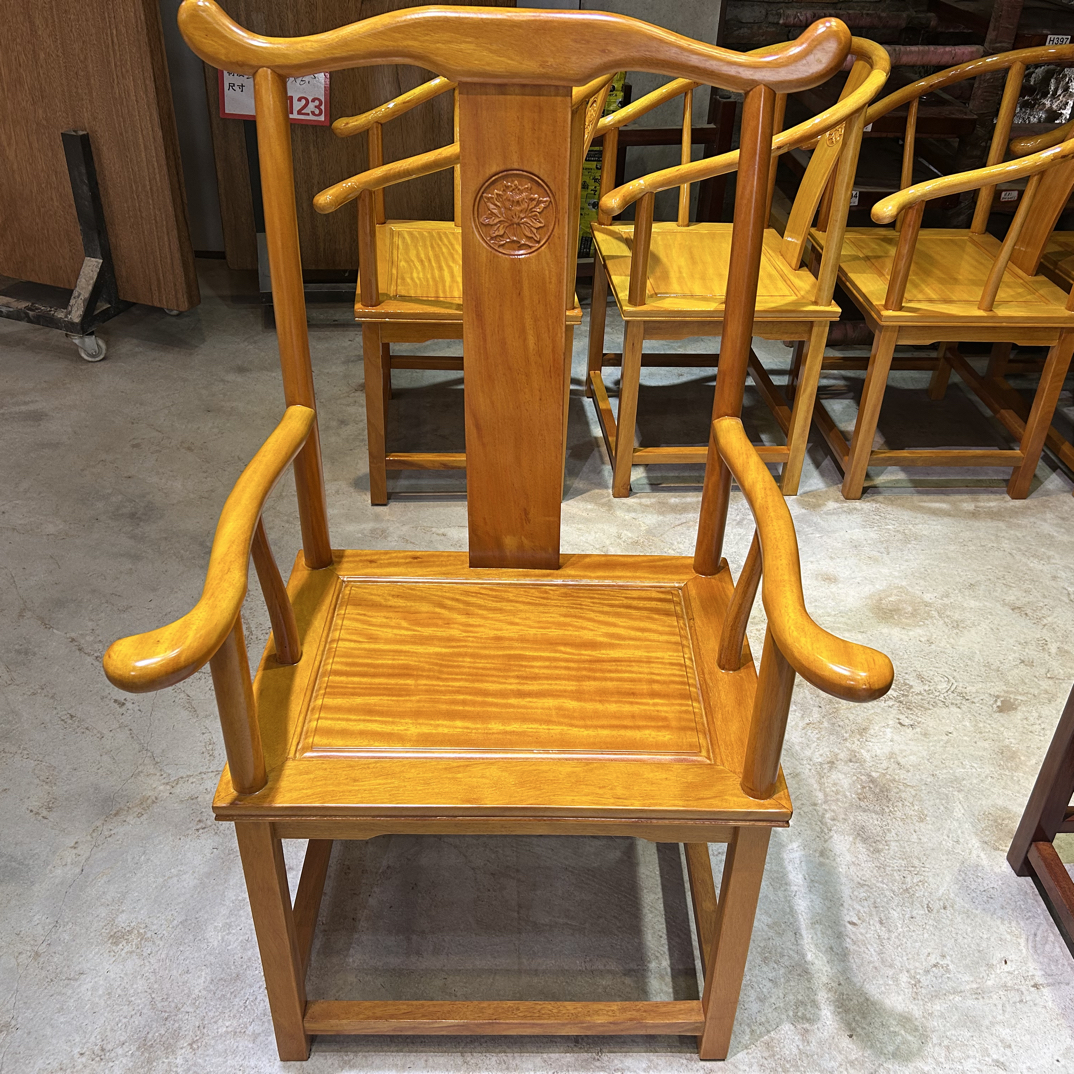 （包邮）巴蒂木家用靠背椅简约实木椅休闲椅椅子官帽椅