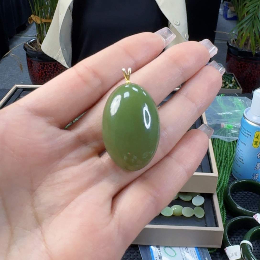 和田玉银S925镶嵌颈饰精品