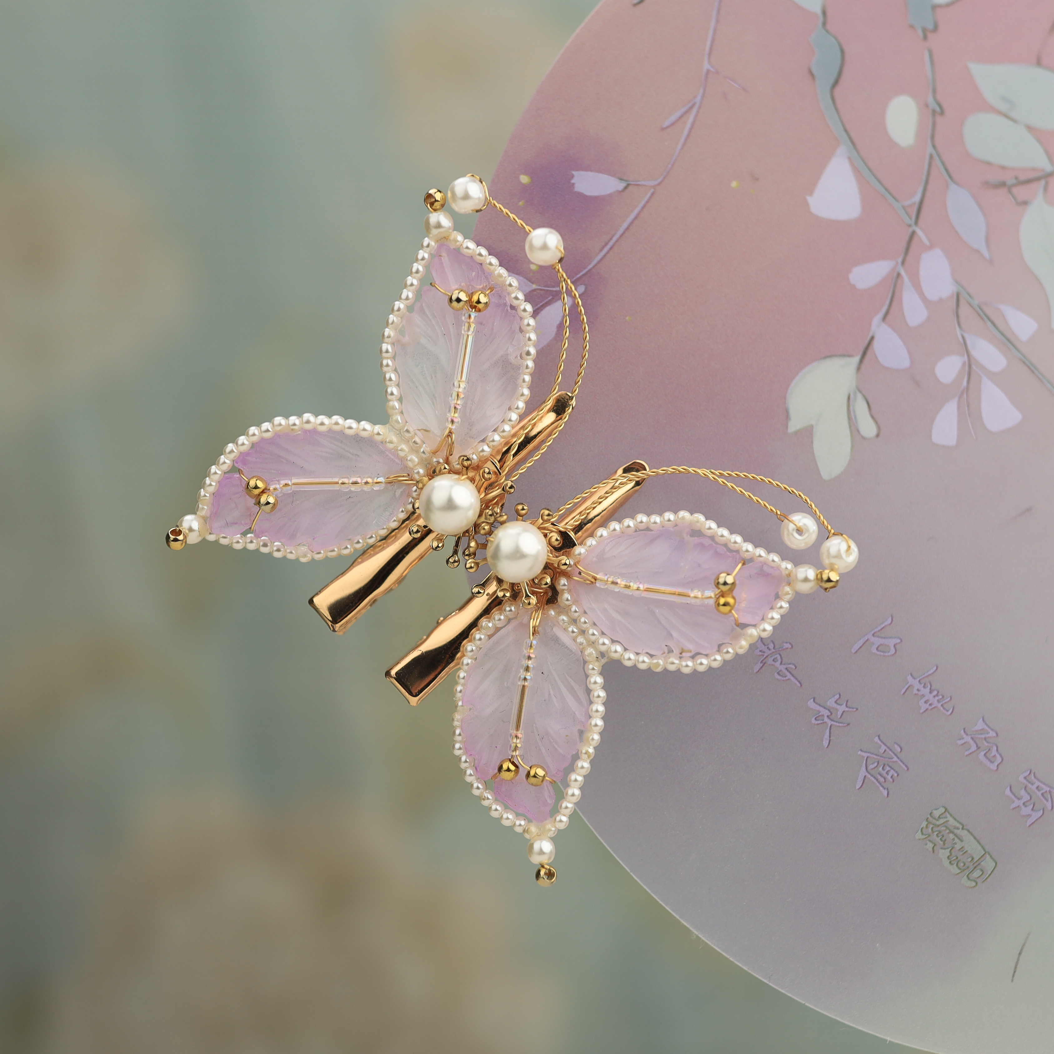 风雪初晴蝶晓发夹【原创设计】汉服百搭手工超仙