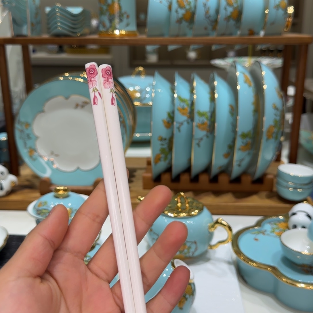 速***情玻璃福利陶瓷筷天青粉色