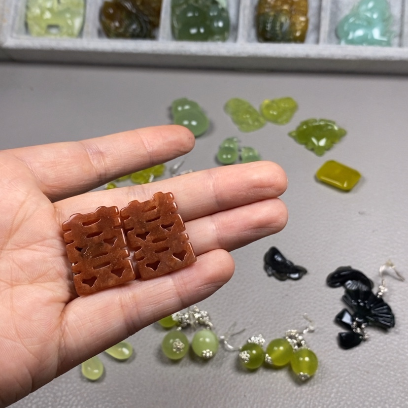 【闪购商品】未镶嵌蛇纹石玉挂件耳饰耳环项链