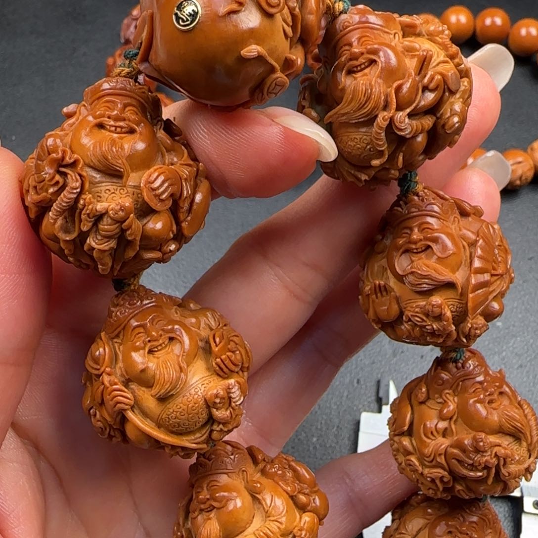 手串/手链橄榄核橄榄2.8金标款五子骑兽财神