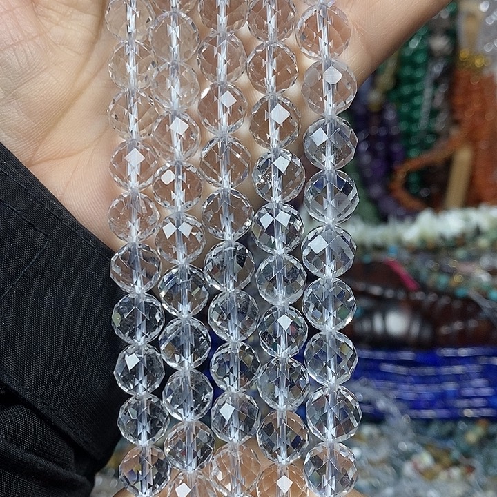 玛瑙/玉髓未镶嵌珠宝半成品天然白水高透切面卡10mm短条