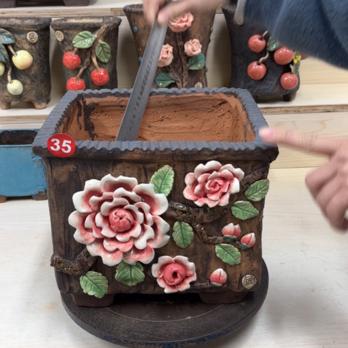 【闪购商品】紫砂花盆35号微瑕内口22×19外高21