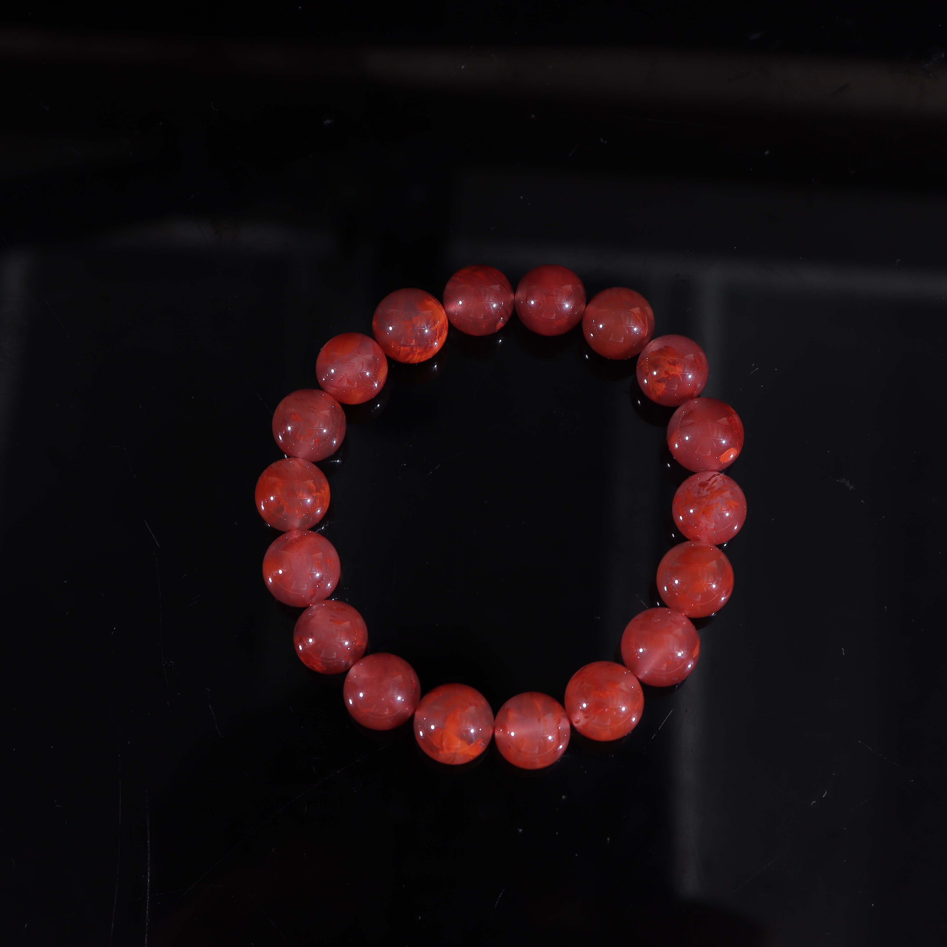 原矿南红玫红圆珠手串11mm（多样性发货，拍一发一）