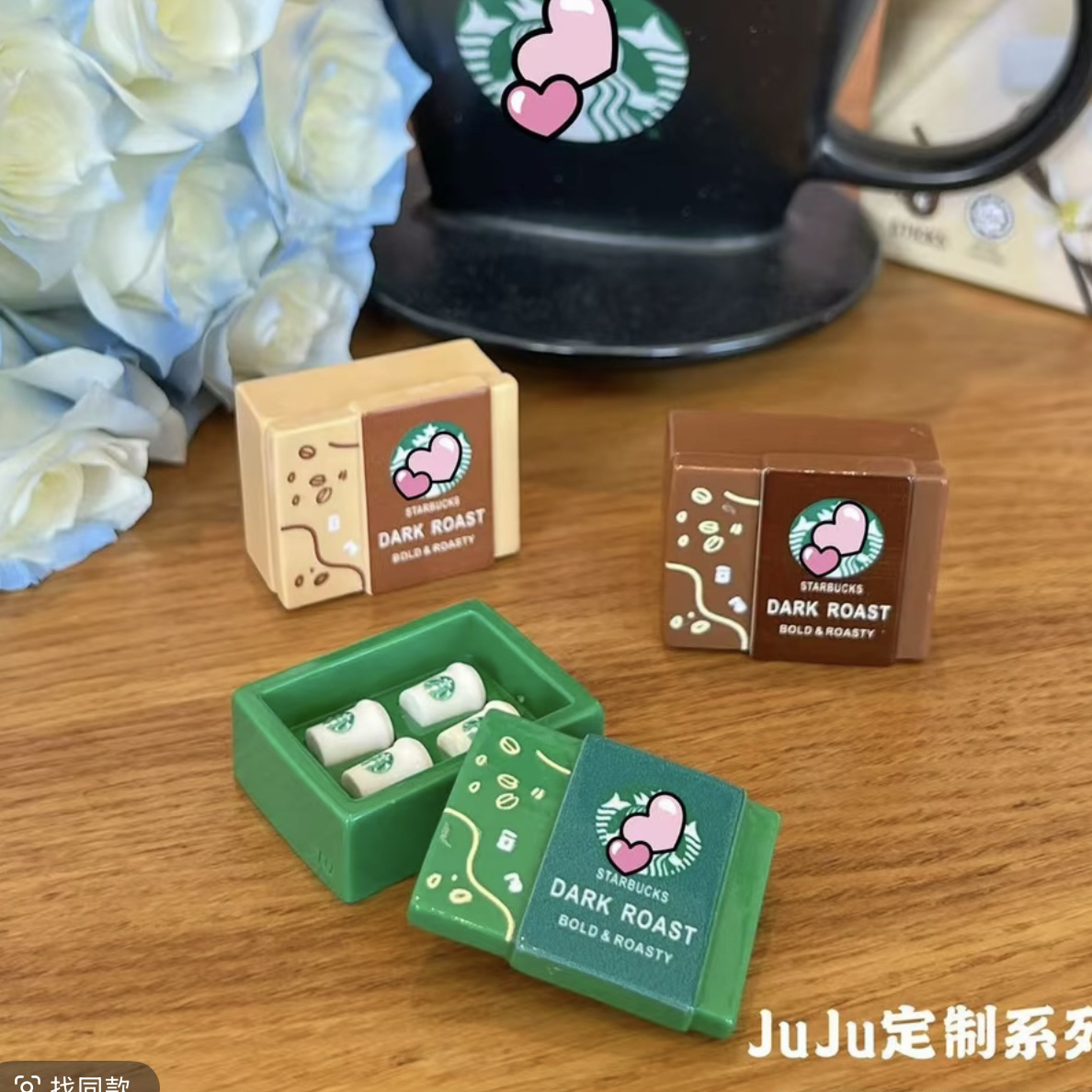 创意定制食玩树脂饰品配礼盒和咖啡杯