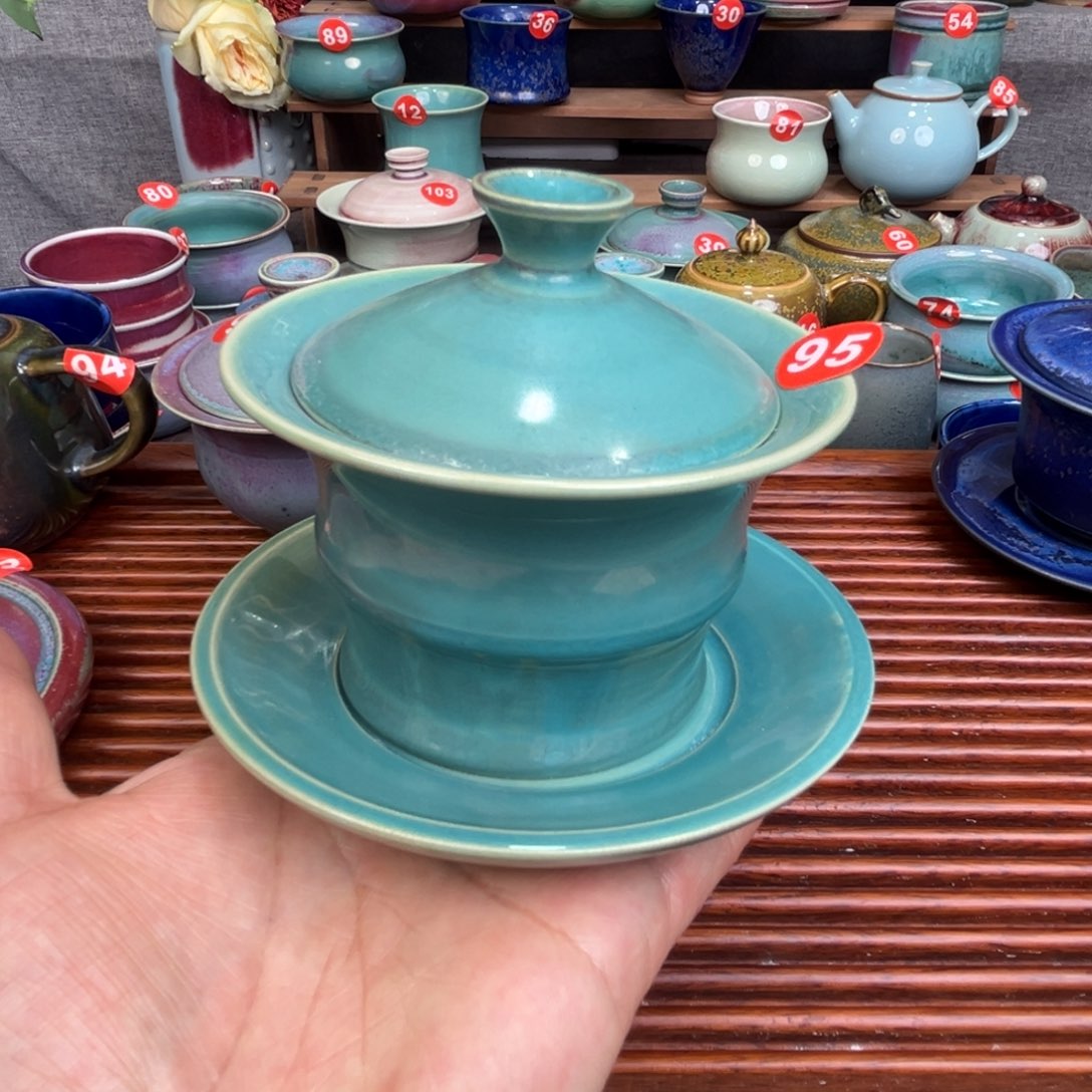 手工制作钧窑茶器