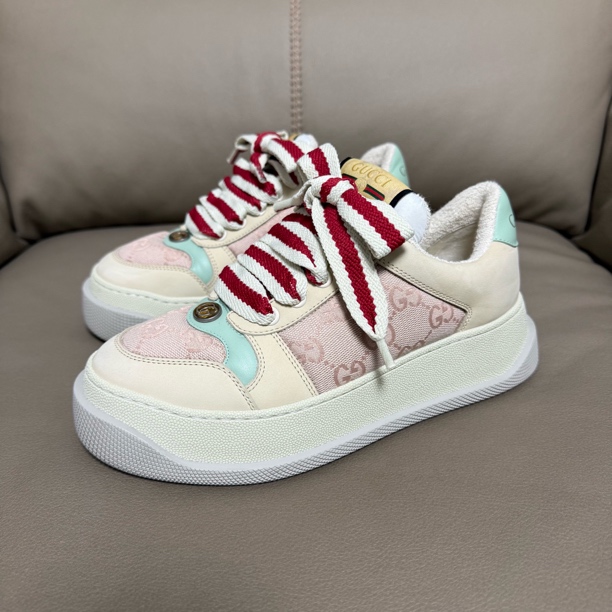 99新 GUCCI/古驰 36码/99新仅试穿/gucci古驰/胖丁鞋/米粉色