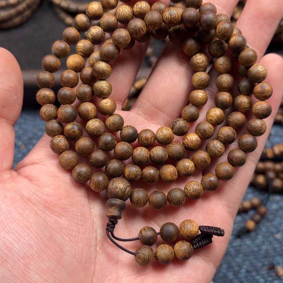 沉香手串老料海南黄油格奇楠卡7多圈