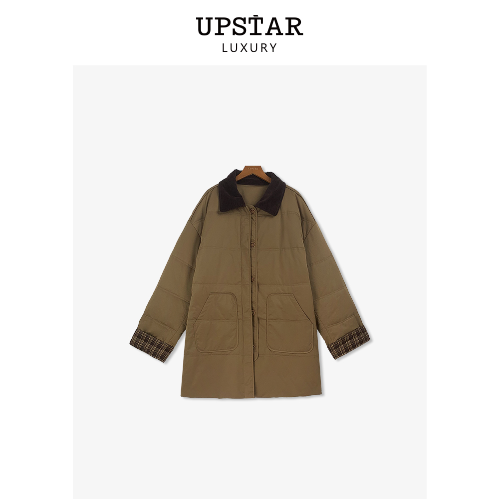 【Linda姐高端线】秋冬时尚复古高奢宽松气质棉服外套AF5WMF0100