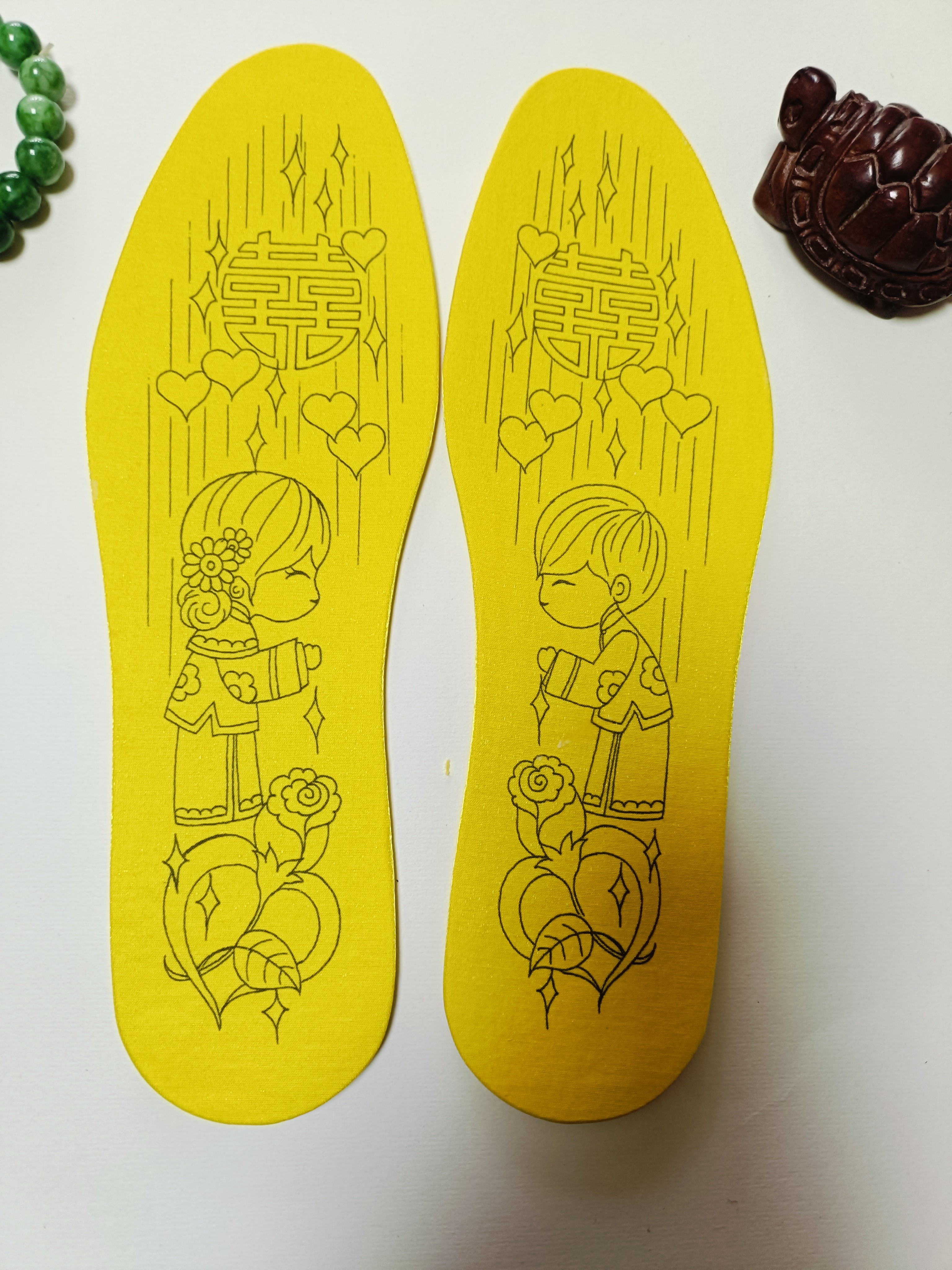 静儿纯手工吸汗十字绣夏季鞋垫绣花鞋垫子半成品带刺绣线带针顶针