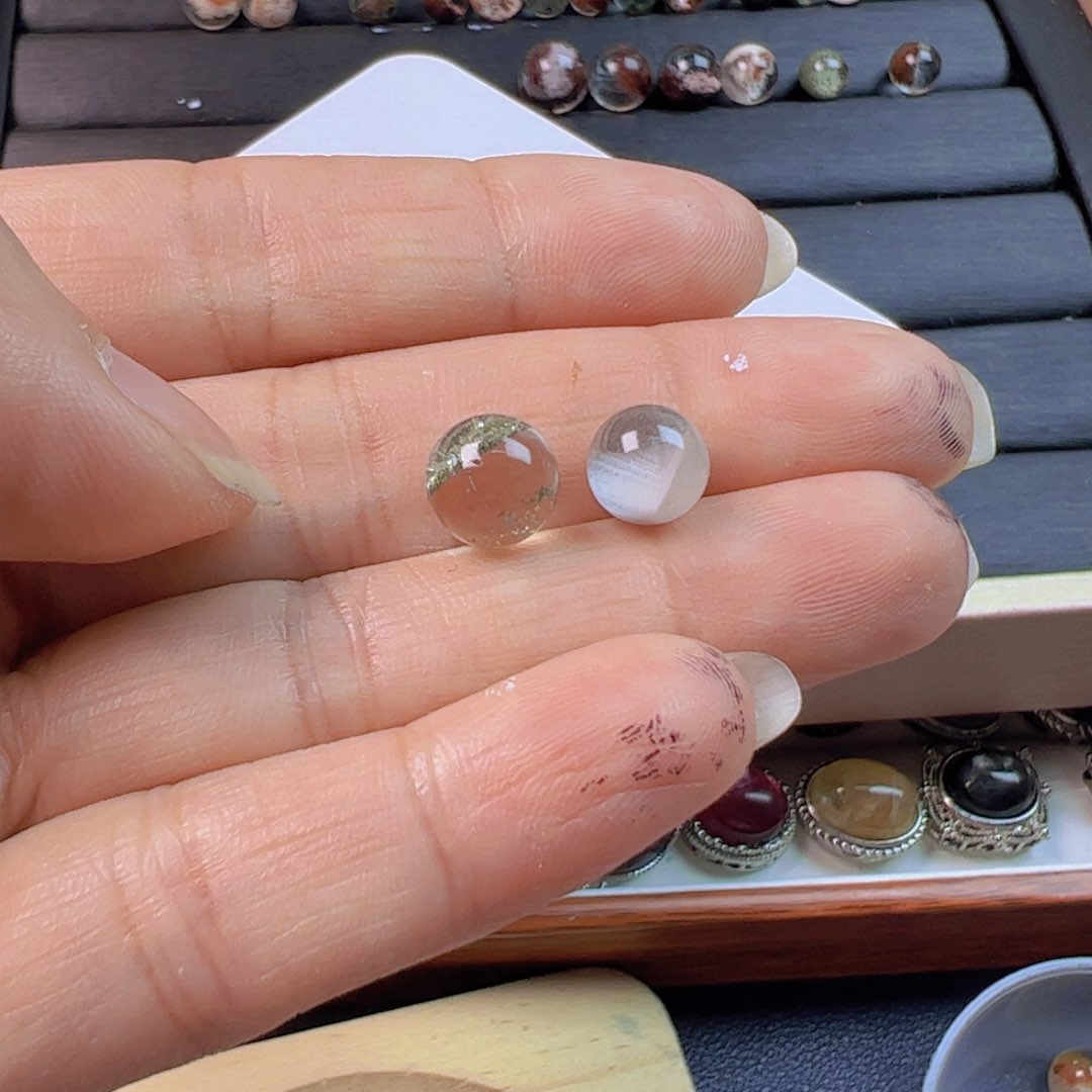 水晶手链银S800镀金镶嵌忽**晚