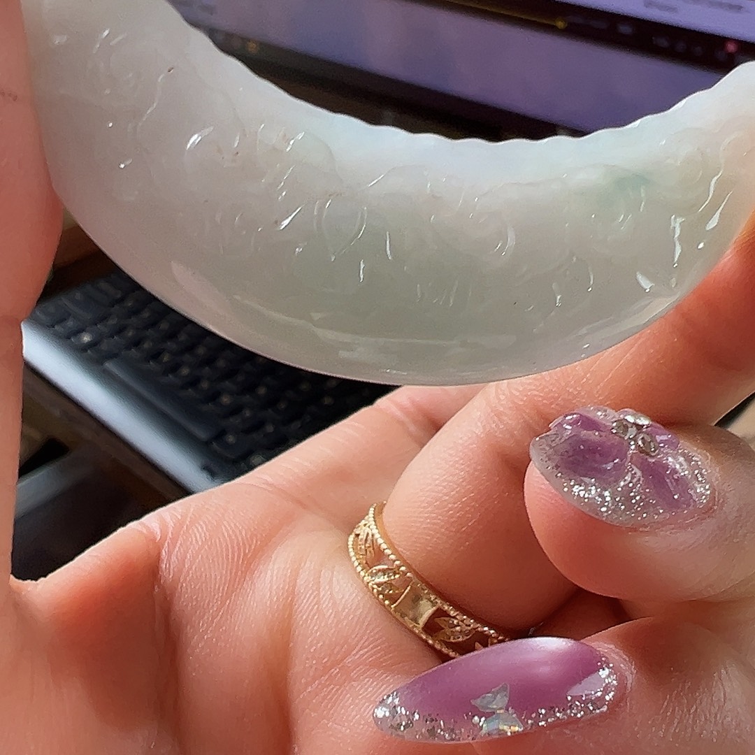 翡翠未镶嵌颈饰翡翠特色牡丹花开玉衡吊坠